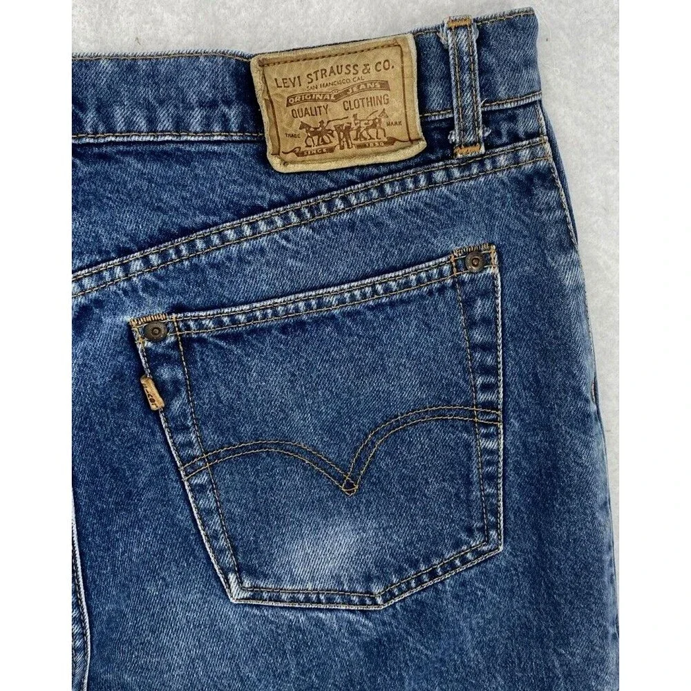 Vintage Levis Orange Tab High Rise Tapered Leg Jeans Medium  Blue Denim 33x32